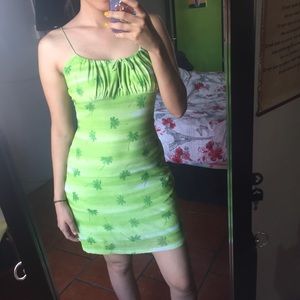 5x$15 Candy Rain Mini Green Dress